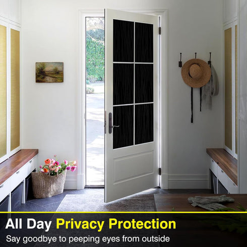 LUTE Blackout Window Film Sun Light Blocking Room Darkening Privacy Film, Removable Heat Blocker Frosted Glass Door Window Cover, Static Cling Day...