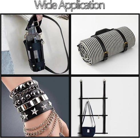 CDY Leather Strap Black 1Inch Wide 80 Inches Long, Leather Belt Strips Very Suitable for Pet Collars, Traction Ropes,Belts, Keychains, Leather Wat...