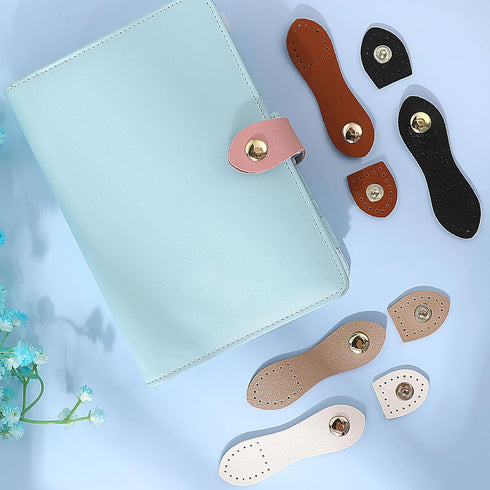 COMNICO 8 Pack Leather Snap Buckles, Sew on Purse Tab Closures Bag Buckle Fasteners DIY Craft Sewing Accessories for Wallet Shoulder Bag Handbag P...