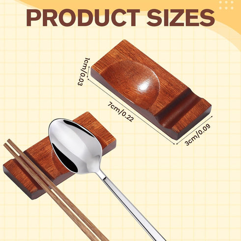 NUOMI Wooden Chopstick Holder, 6pcs Chopsticks Rest Dinner Spoon Fork and Knife Holder Rests for Table...