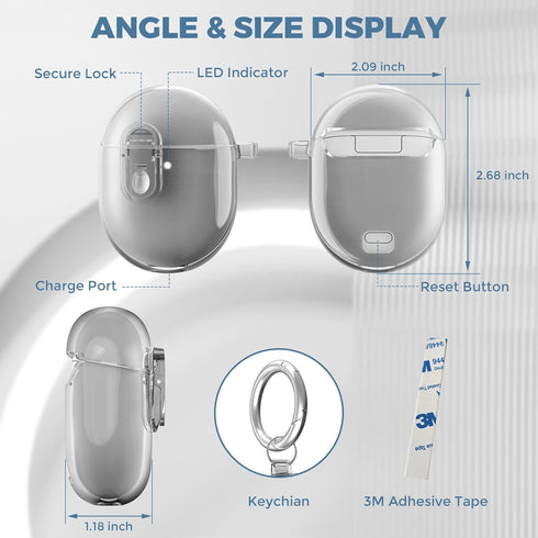 Lock Case for Google Pixel Buds A-Series (2021) / Pixel Buds 2 Clear Case (2020) with Cleaner Kit, Soft TPU Transparent Protective Pixel Bud A and...