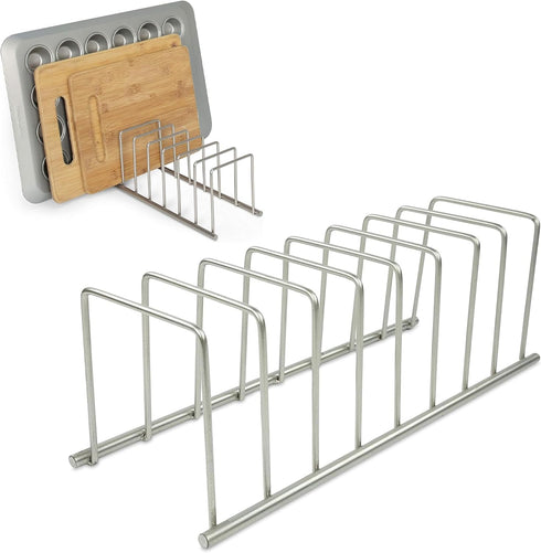 Spectrum Euro Kitchen Organizer (Satin Nickel) - Space-Saving Dish Rack Holder - Dish Drainer for Pots & Pans, Plates, Cutting Boards, Serving Tra...