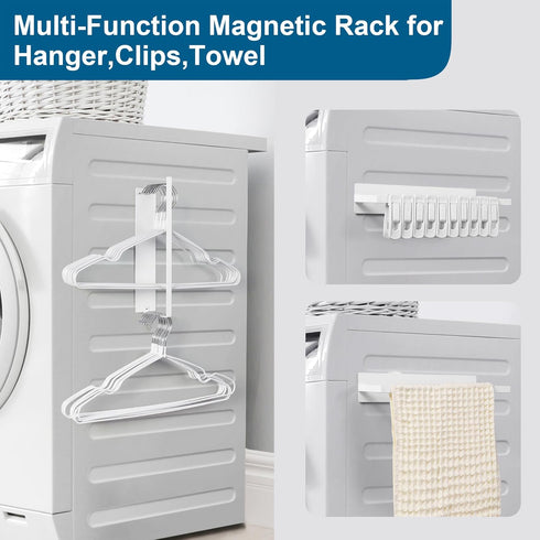 Magnetic Hanger Organizer Stacker,Clothes Hanger Storage Rack,Hanger Holder for Closet Laundry Room Washing Machine,White...