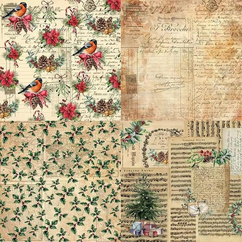 Merry Christmas Theme Dot Scrapbook, DIY Album Scrapbook Paper, Winter Holiday Greeting Card Making Background Paper Craft Supplies Painting Decor...