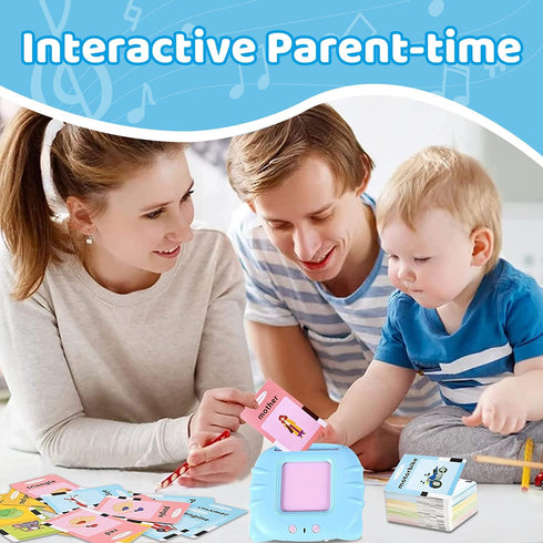 Talking Flash Cards Educational Toys, Autism Sensory Toys Learning Toys for Toddlers - Montessori Toys Flash Cards for Age 2 3 4 5 6(Blue)...