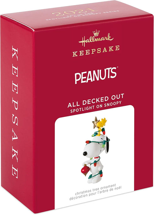 Hallmark Keepsake Christmas Ornament 2021, Peanuts Spotlight on Snoopy All Decked Out...