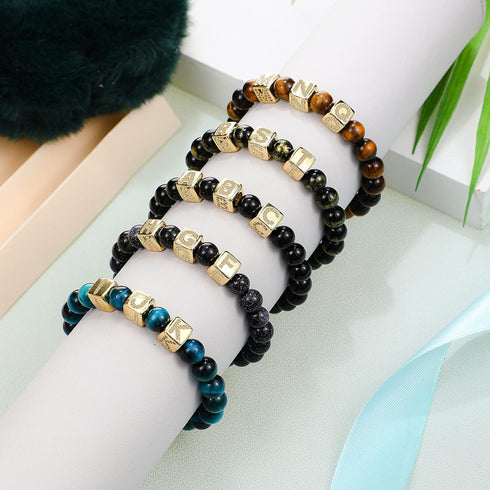 Hicarer 26 Pieces Rhinestone Letters Cube Beads ABC Alphabet Dice A-z Beads Big Hole DIY Charm for Jewelry Making Bracelet Necklace Earrings(Squar...