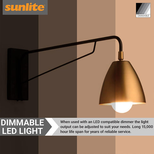 Sunlite 80334-SU LED A15 Light Bulb, 6 Watts (40W Equivalent), Intermediate Base (E17), 480 Lumens, Dimmable, Frosted Finish, ETL Listed, 1 Count,...