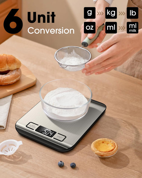 Food Scale, 22lb Digital Kitchen Scale Weight Grams and Ounces for Baking Cooking Coffee Package Postage, 6 Units with Tare Function, LCD Display,...