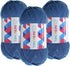 Crochet Yarn, 3PCS 50g/1.76OZ 142yd Acrylic Yarn for Crocheting and Knitting DIY Amigurumi Yarn(Dark Blue)......