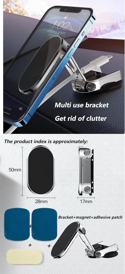 Car Phone Holde, Magnetic Phone Mount for Car, Car Phone Mount 360 ° Dashboard Phone Holder Compatible with Smartphones Such as iPhone,Xiaomi,Redm...