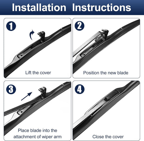 X AUTOHAUX 2pcs 26"+17" Silicone Front Windshield Wiper Blade for Nissan Altima 2018-2023 Windscreen Wiper OE Replacement Set All-Seasons J/U Hook...
