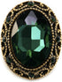 10 pcs Whole Oval Cut Green Rhinestone Vintage Copper Hollow Metal Shank Sewing Coat Buttons -25mm -1"...