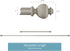 Bedford Home 1-Inch Curtain Rod- Decorative Modern Urn Finials & Hardware- For Home Decor in Bedroom, Living Room & Kitchen, 48-84-Inch (Gray)...