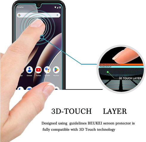 beukei (3 Pack) Designed for BLU G33 Screen Protector Tempered Glass,Touch Sensitive,Case Friendly, 9H Hardness...