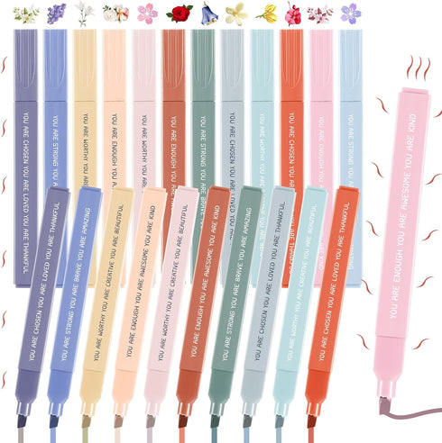 Back to School Gifts Highlighters Bulk Inspirational Aesthetic Pastel Highlighters Study Journaling School Supplies Assorted Colors Scented Pens N...