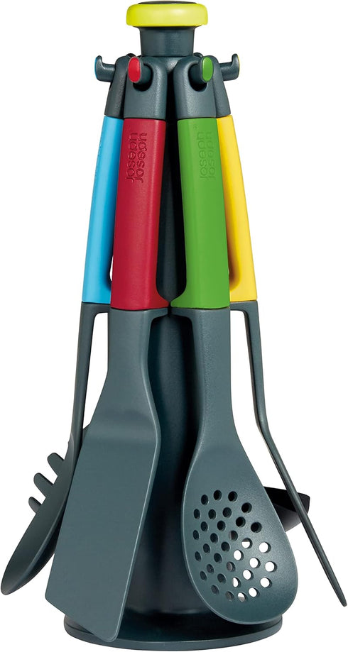 Casdon Joseph Joseph Elevate | Colourful Kitchen Utensil Set for Children Aged 3 Years & Up | Comes with Rotating Storage Stand!...