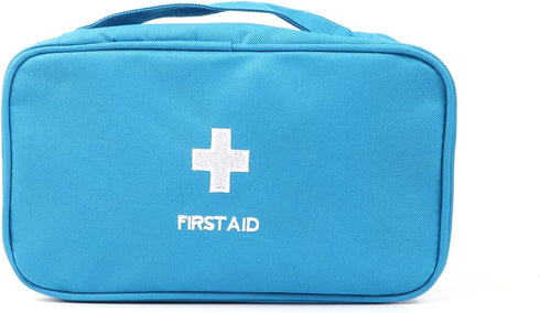 First Aid Bag First Aid Kit Empty Medical Storage Bag Red Trauma Bag for Emergency First Aid Kits Car Workshop Cycling Outdoors (Blue Handle)...