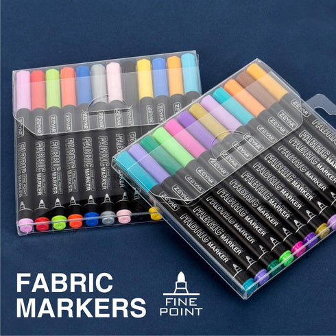 ZEYAR Permanent Markers Fabric Art Pens, Great on Bags, Shoes, T-shirts & Other Fabric Paint Materials - Child Safe & Non-Toxic For Washable Art a...
