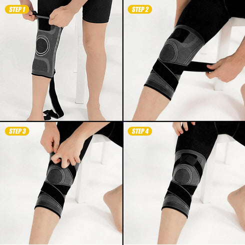 Knee Compression Sleeve with Strap, 1 Pack High Stretch Knee Sleeve Knee Support for Women Men, Knee Braces for Knee Pain Relief Arthritis Meniscu...
