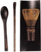 BambooMN Matcha Whisk Set - Black Chasen (Tea Whisk), Black Tray, Chashaku (Hooked Bamboo Scoop), Tea Spoon - 2 Sets...