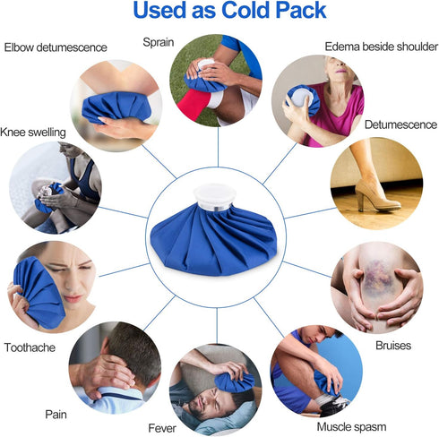 DoeDoe Ice Bag Packs for Injuries Reusable, Refillable 3 Ice Packs (6"/9"/11") with Elastic 1 Breathable Wrap, Hot & Cold Therapy and Pain Relief ...
