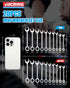 Small Wrench Set 20 Pcs Mini Metric and SAE Ignition Wrench Set Combination Open and Box End Wrench Set with Storage Pouches and Key Chains...