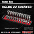 Ernst Manufacturing Socket Organizer Rails - Socket Boss 2-Rail 1/2-Inch-Drive Twist-Lock Socket Holder, 13-Inch, Red (8494) - Made in the USA...