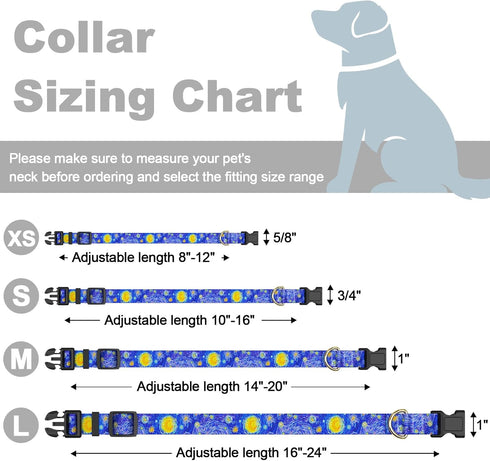 Dog Collar, Adjustable Dog Collars for Medium Dogs, Cute Puppy Collar for Boy and Girl Dogs, Soft Nylon Pet Collar with Quick Release Buckle for W...