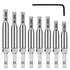 Self Centering Drill Bit Set, Self Centering Hinge Tapper Core Hole Puncher,Self Centering Hinge Tapper Core Drill Bit Set with 1 Hex Key & 8 Dril...