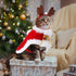 3 Pieces Christmas Pet Costumes Outfit Set Includes Puppy Cat Cloak with Star and Pompoms Kitten Dog Antlers Headband Pet Reindeer Headwear Cat Sa...