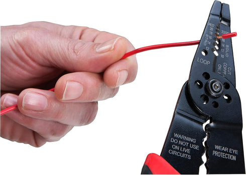 Performance Tool W86503 8-Inch Multi-Wire Cutter, Stripper and Pliers with Non-Slip Grip Handles for 10-20 AWG Solid and Stranded Copper Wire...