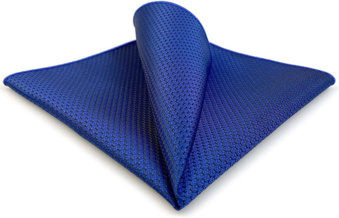 S&W SHLAX&WING Pocket Squares for Men Royal Blue Solid Color for Mens Suits...
