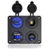 4 in 1 12V Outlet Charger Socket Panel, 36W Power Dual QC 3.0 USB Car Charger Outlet Socket, Cigarette Lighter Socket with LED Voltmeter Rocker To...