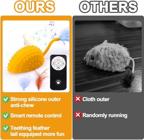 Mity rain Interactive Dog Toys, Remote Control Dog Toy with Feather Tail and Charger, Funny Dog Toys for Small Medium Dogs Outdoor and Indoor, Dog...