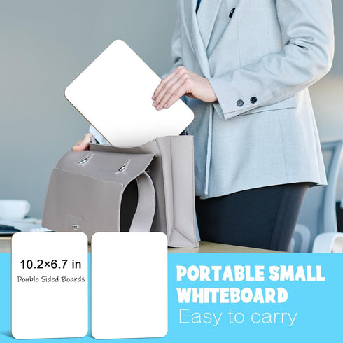 3 Packs Dry Erase White Board, Mini Portable Double Sided White Boards for School Supplies with 3 Markers and 3 Erasers 7''x 9.8''...