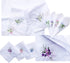 LACS Womens Embroidered Floral Cotton Lace Handkerchiefs White Hankies Pack...