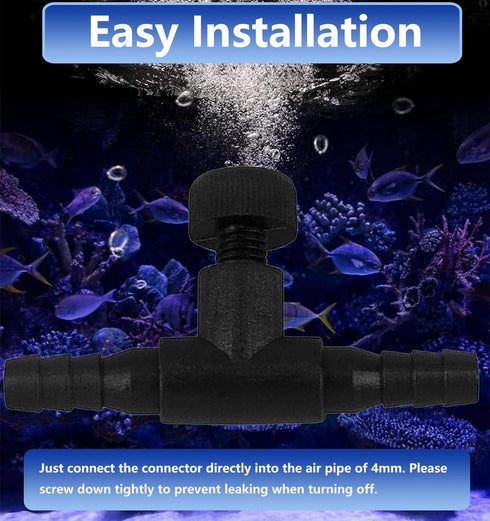 Aquarium Control Valves,10 Pack T Shaped Control Valve,Single Way Plastic Air Flow Control Regulator,for Fish Tank (Black)...