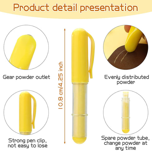 Fabric Chalk Markers, 2 Pack Refillable Chalk Pencils for Quilting and Sewing, Quilting Chalk Marker, Yellow Sewing Chalk, Sewing Notions & Access...
