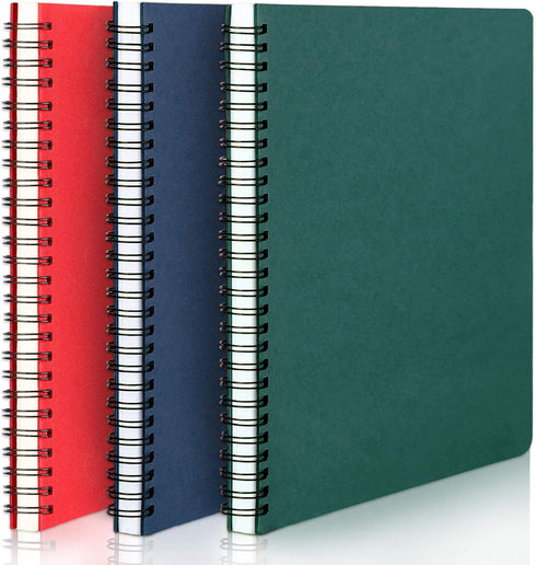 EUSOAR Spiral Lined Notebook, A5 3packs 5.5"X8.3" 120 Pages Lined Travel Writing Notebooks Journal, Memo Notepad Sketchbook, Students College Offi...