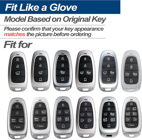 Fit for Hyundai Tucson Palisade Santa Cruz Ioniq 5 Santa Fe Nexo Sonata Ioniq Key Fob Cover Case Shell Holder Protector Keyless Entry Sleeve Acces...
