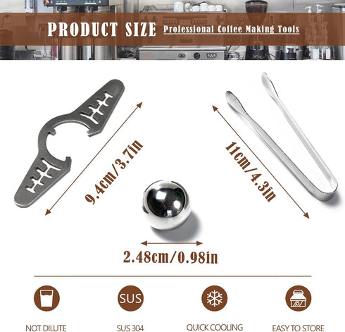 Espresso Frozen Ball for Espresso Coffee Espresso Cooling Tool Stainless Steel Chiller Ball/Ice Sphere, Espresso Cooler (NOT SOLID)...