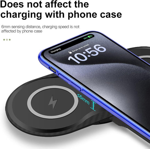 Wireless Charger, Dual 20W Wireless Charging Pad for Samsung Galaxy S24/S23/S22/S21/S20/S10/Note, Fast Charging Pad for Apple iPhone 15/14/13/12/1...