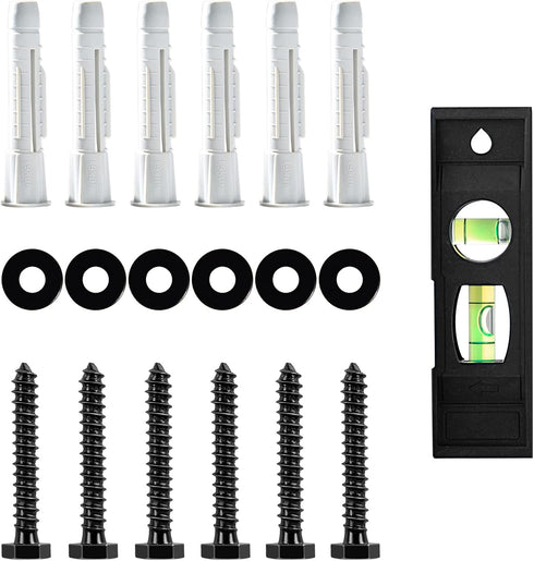 MOUNTUP Lag Bolt Kit for TV Wall Mount Comes with M8×65mm Lag Bolt & Washer for Wood Stud, Plastic Anchors for Concrete Wall, includes Bubble Leve...
