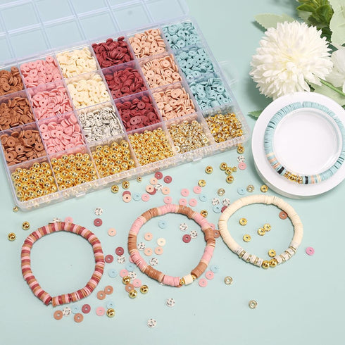 LFLIUN Clay Beads Bracelet Kit Friendship Bracelet Making Kit Golden Beads Clay Beads Kit for DIY Jewelry Making Birthday Gift...