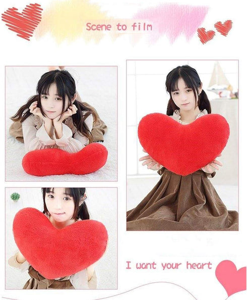 YINGGG Cute Plush Red Heart Pillow Love Pillow Cushion Toy Throw Pillows for Kids' Friends Fit for Living Heart Throw Decorative Pillows...