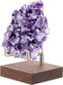 Hipiwe Display Stand Easel with Adjustable Metal Arms Wooden Base Rock Display Easel Holder for Fossil Coral Geodes Rock Mineral Agate Plate Seash...