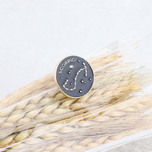Zodiac Sign Constellation Brooch Astrology Horoscope Birthday Gift for Women Man Astrology Enamel Pins for Birth...