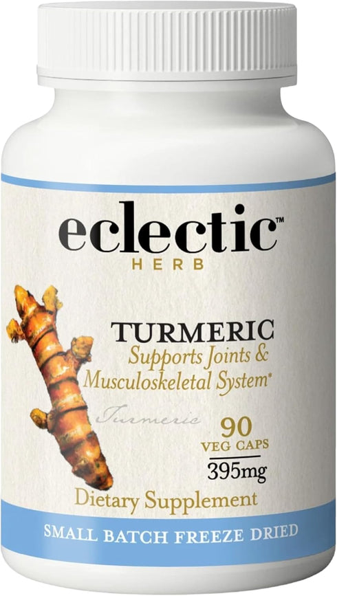 ECLECTIC INSTITUTE Raw Freeze-Dried Turmeric | US Grown | Vegetarian, Non-GMO, Gluten Free | 90 CT (395 mg)...