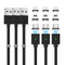 Magnetic Charging Cable 3A Fast Charging(3 Pack,3.3/6.6/6.6ft) 3 in 1 Magnetic Phone Charger with LED Light, Nylon Braided, for Lightning/USB-C/Mi...